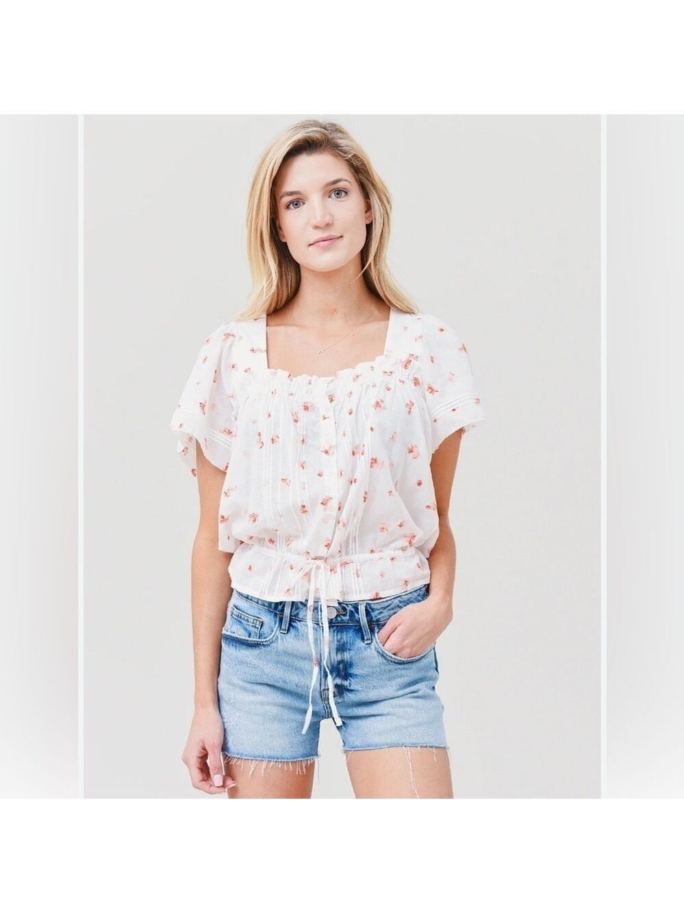 Trovata Birds of Paradise Lorita Azalea Embroidery Blouse Size XS NWT